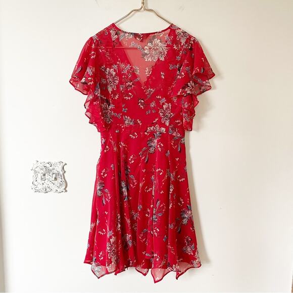 Ranna Gill Keira Red Floral Dress XS - Picture 8 of 11